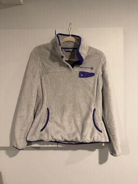 Free Country 1/4 Snap Pullover Gray Size Small